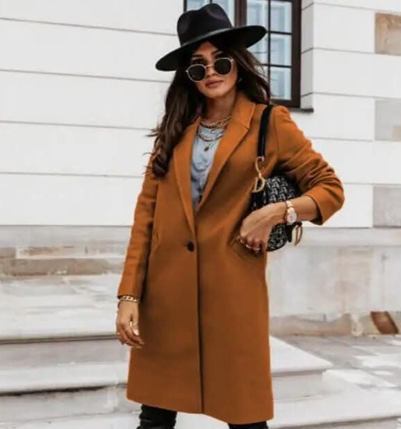 Women's Wool Long Coat - Elegant Winter Coat for Women 6